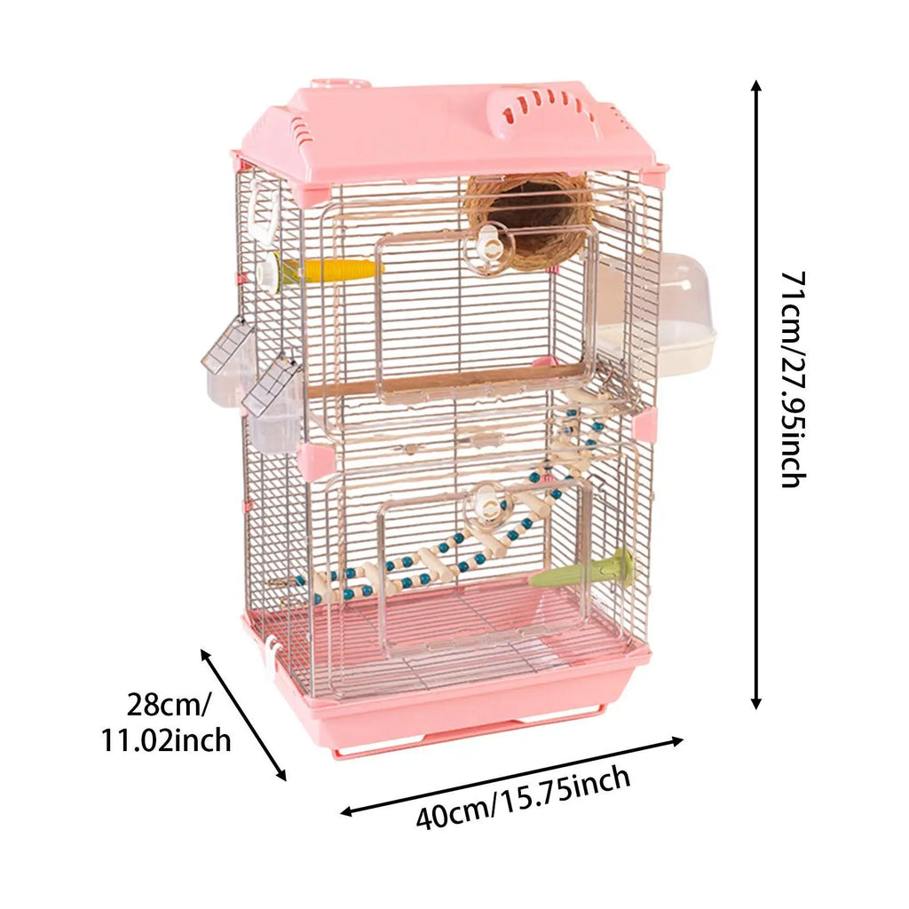 Bird Cage Loro Cage Cage Decoration of Transparent Acrylic Pájaro Double Layer for Láscecas Loros