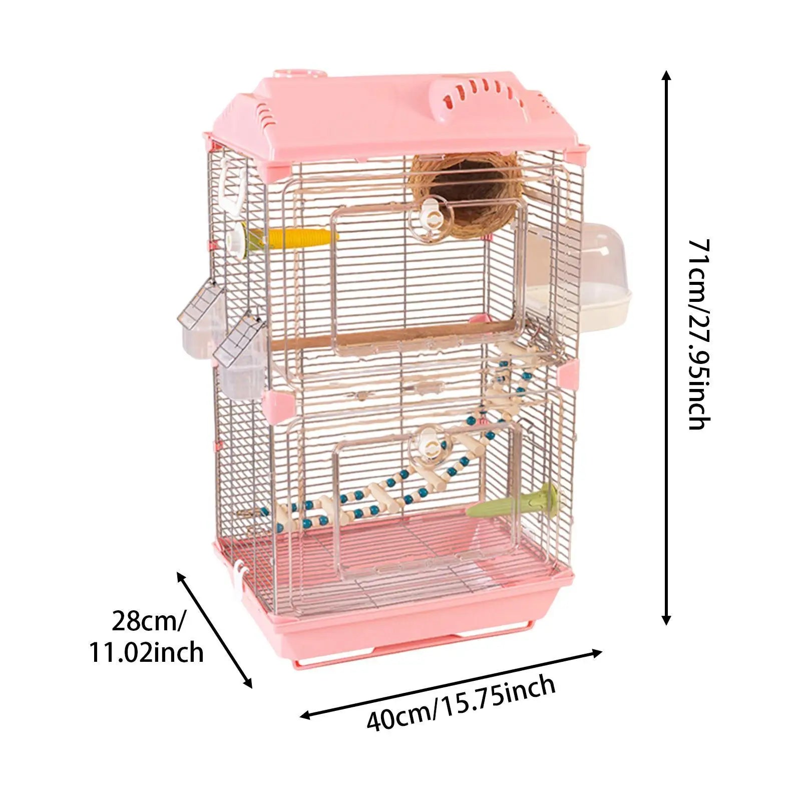 Bird Cage Loro Cage Cage Decoration of Transparent Acrylic Pájaro Double Layer for Láscecas Loros