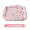 Pet Cooling Pad Ice Silk Country Style Dog Bed Comfortable Mat for Cats And Dogs Universal Summer Cooling Nest