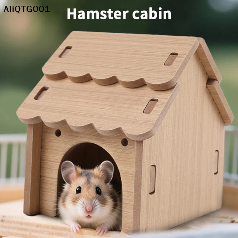 Wooden Bridge Seesaw Swing Set for Hamsters Small Animal Activity Center DIY Cage Accessories Climbing Toys