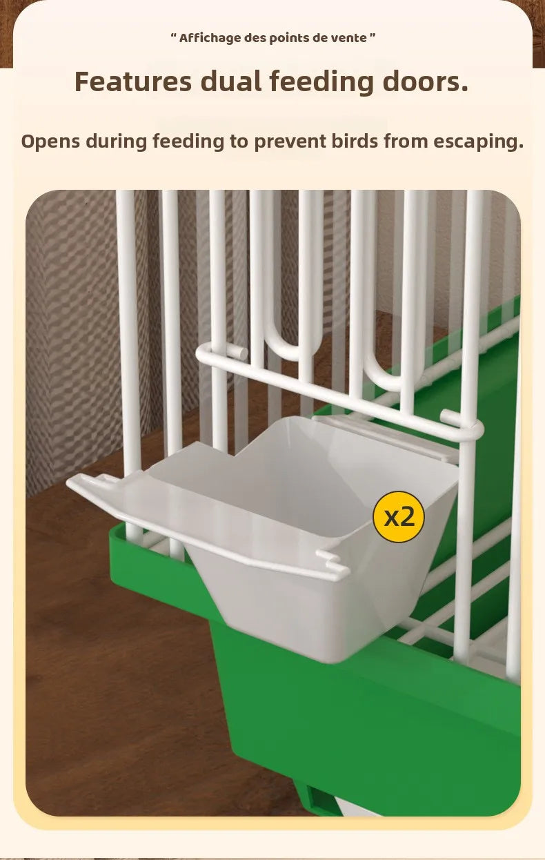 Petite Cage à Oiseaux Style Villa pour Perruches et Inséparables, Volière en Bois, Cage à Perroquets, Cage à Oiseaux de Compagnie, Type Maison