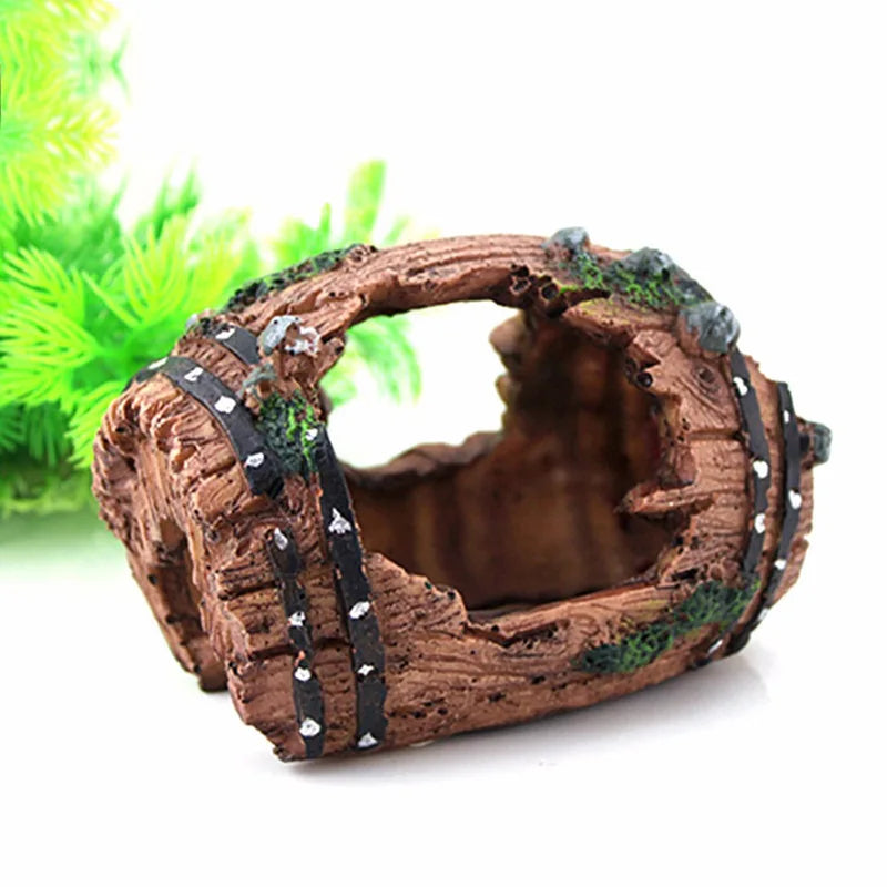 Aquarium Baril Artificiel Grotte Résine Ornements Décorations Paysage Accessoires Pour Aquarium Décoration Fond