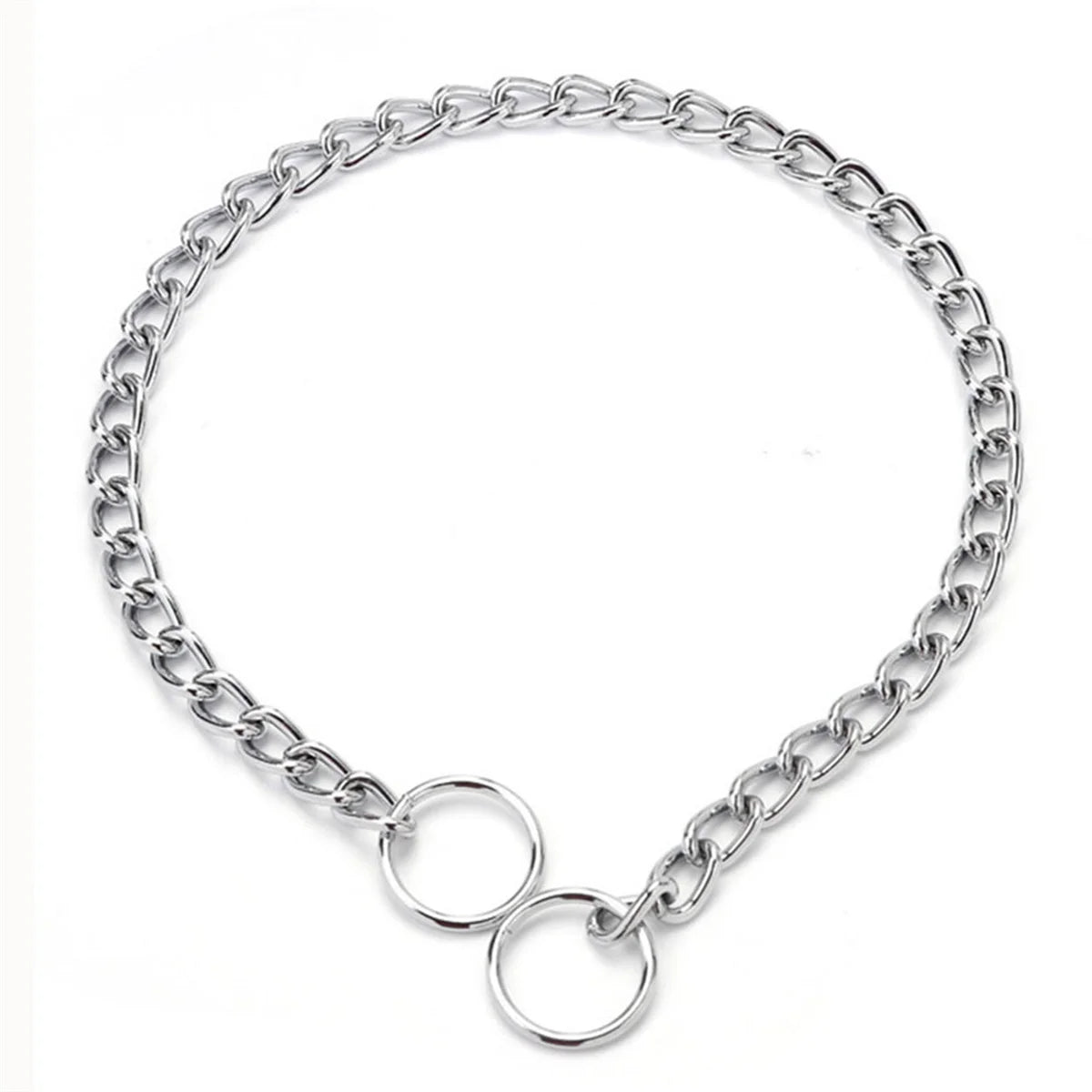 Collier étrangleur pour chien Pet P Snake Chain Collier étrangleur pour chien en acier inoxydable Collier de dressage réglable pour bouledogue