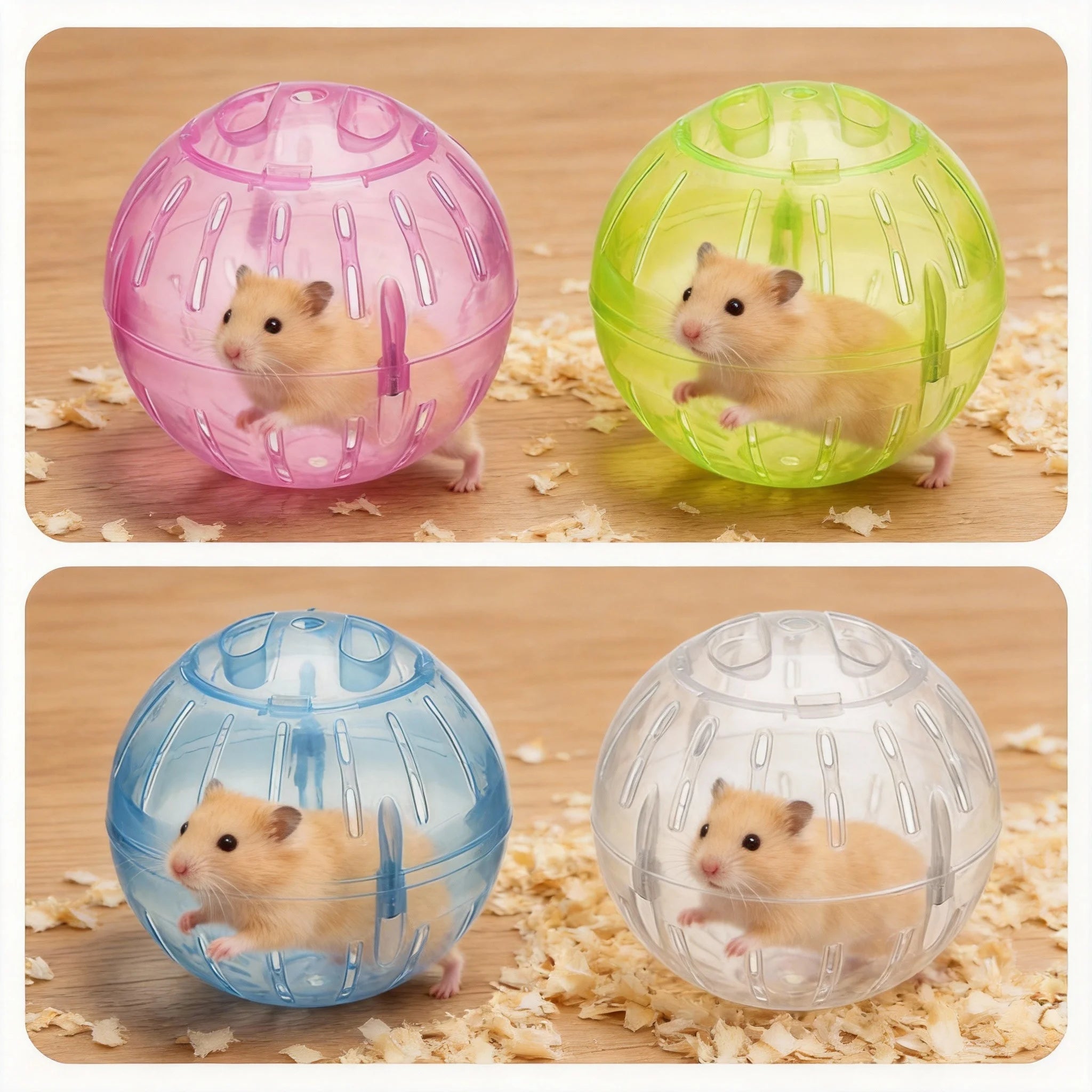 1/4PCS Transparent Acrylic Hamster Exercise Wheel Escape Proof Small Safe Portable Lightweight Multi Activity Pet Cage Design
