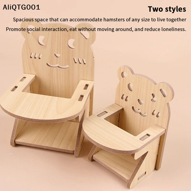Wooden Bridge Seesaw Swing Set for Hamsters Small Animal Activity Center DIY Cage Accessories Climbing Toys