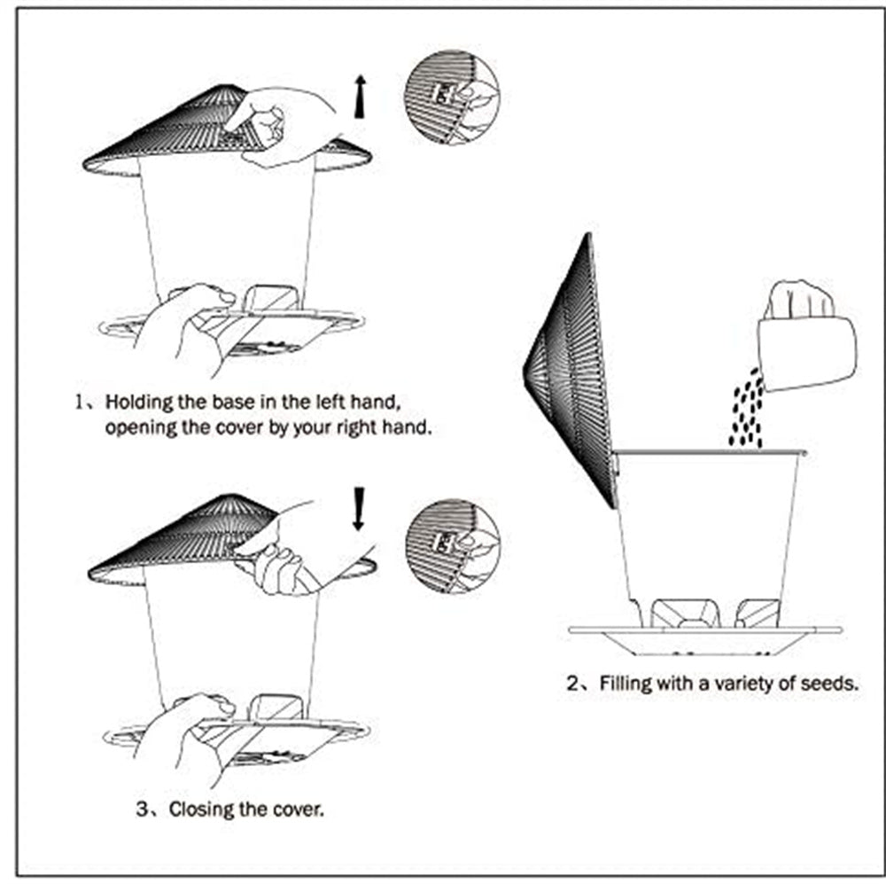 Mangeoire à oiseaux automatique, outil d'alimentation au pied, mangeoire à oiseaux extérieure suspendue, distributeur d'écrous à trous multiples, récipient alimentaire