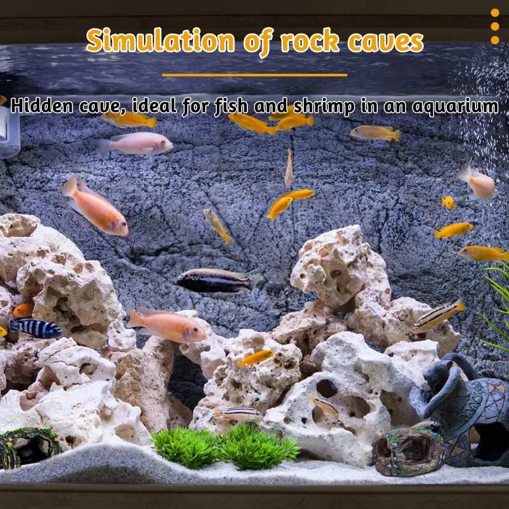 Nouvelles Fournitures d'Aquarium Décoration de Paysage d'Aquarium Grotte de Cachette pour Reptiles Simulation Petit Baril de Vin Décoration de Jardinage