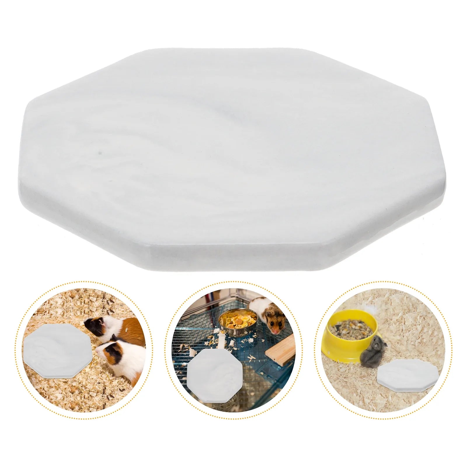 Hamster Cooling Octagonal Ceramic Board Pet Summer Sleeping Mat Small Animals Cold Plate Cooling Pad Heat Dissipation Pet Supply