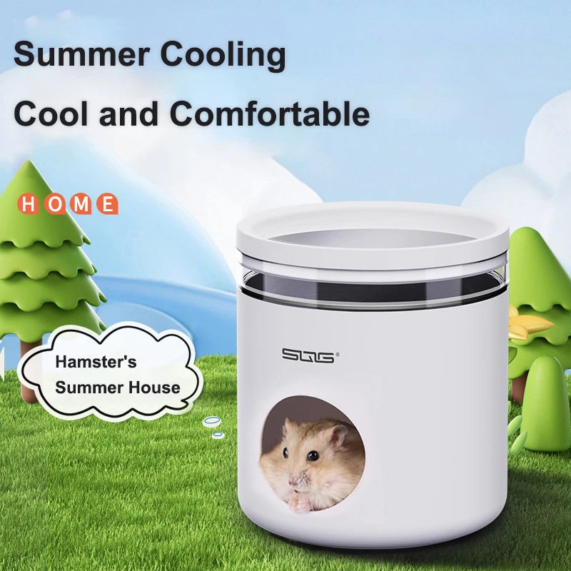 بيت الهامستر الثلجي الدب الذهبي الدفيئة البرودة الصيفية وقطعة تبريد أثرية مأوى صيفي للحيوانات الأليفة الصغيرة بيت إخلاء