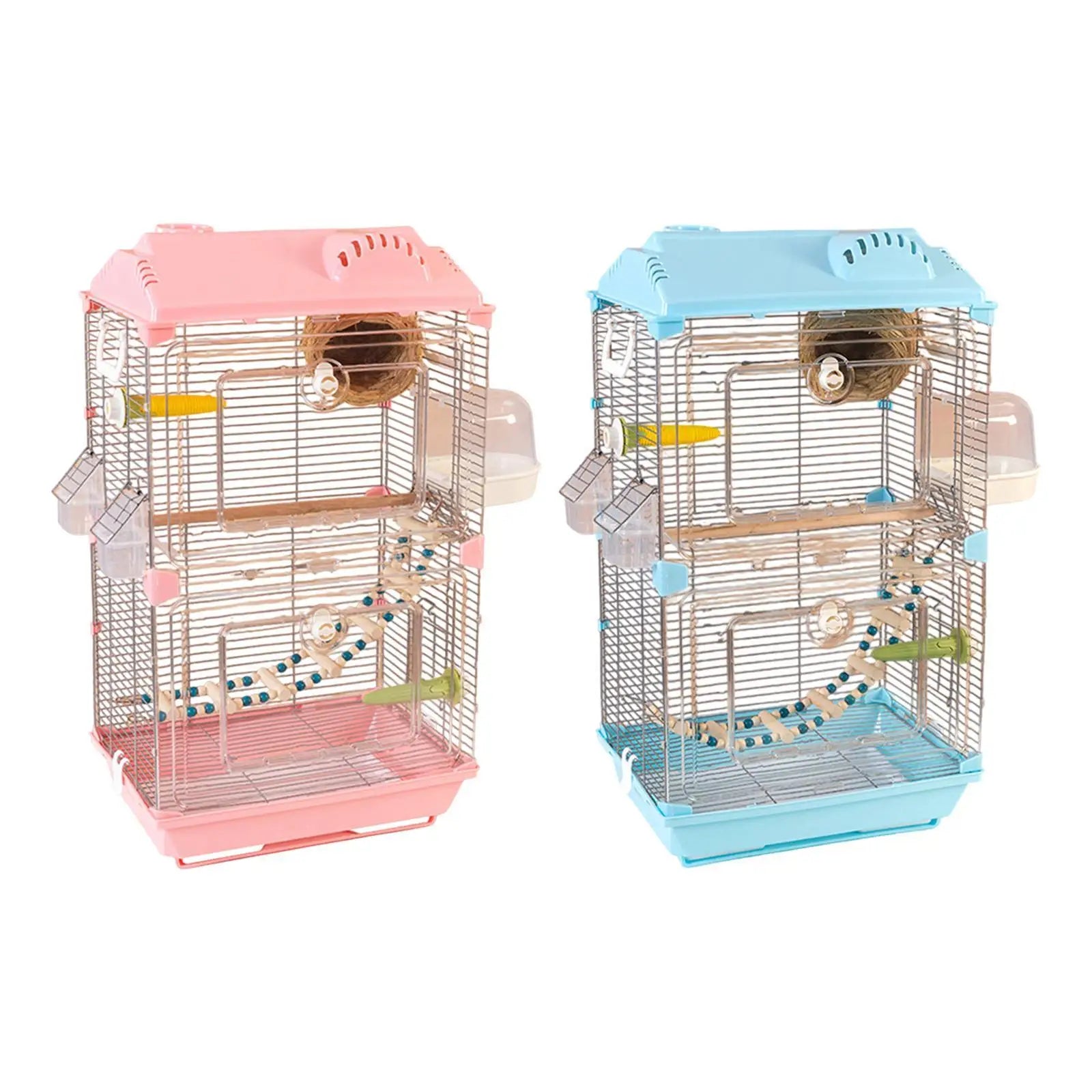Bird Cage Loro Cage Cage Decoration of Transparent Acrylic Pájaro Double Layer for Láscecas Loros