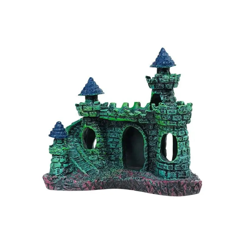【F】1Pcs Aménagement Paysager Résine Rocaille Aquarium Rocaille Décoration de Maison Créative Forme de Château Ornements de Réservoir de Poissons Décoration