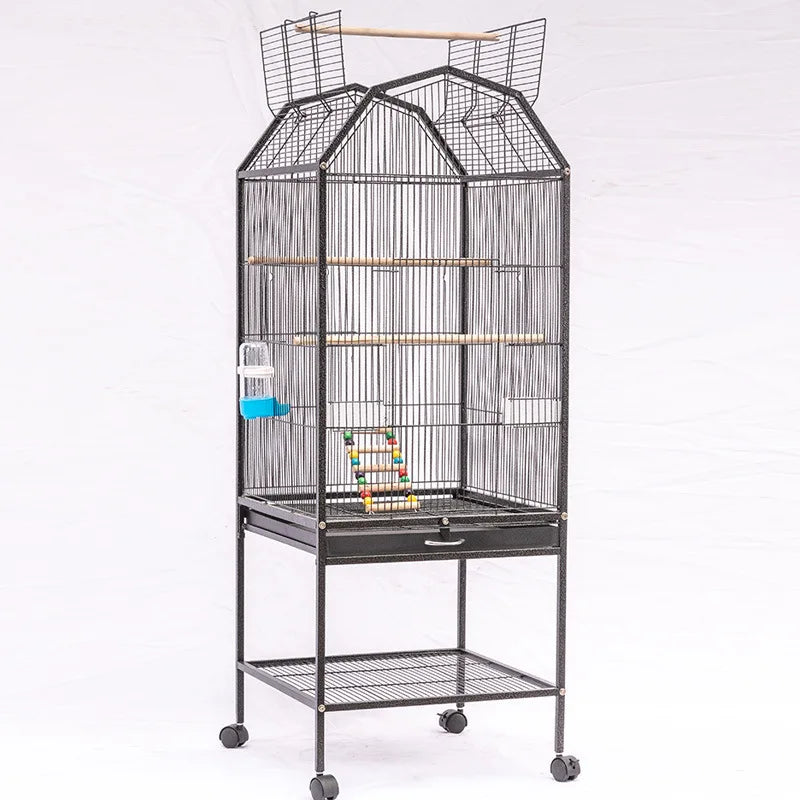 Cage à oiseaux en métal pour la maison, villa pour oiseaux ornementale, cage pour perroquet, cage métallique pour animaux de compagnie