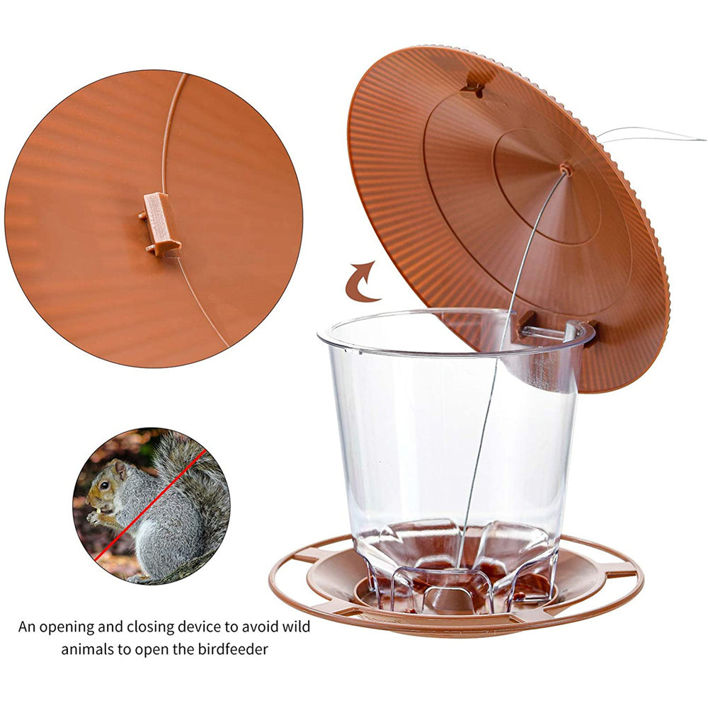 Mangeoire à oiseaux automatique, outil d'alimentation au pied, mangeoire à oiseaux extérieure suspendue, distributeur d'écrous à trous multiples, récipient alimentaire