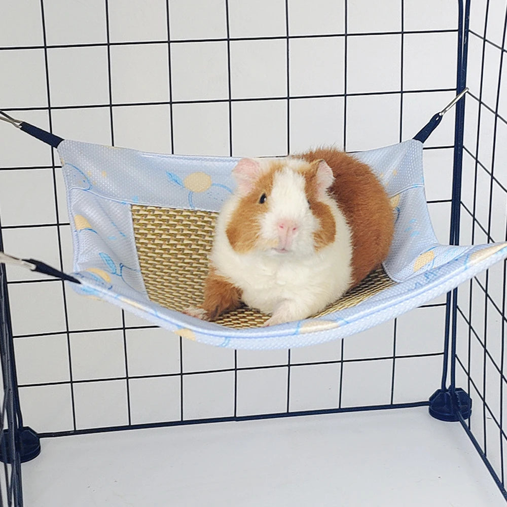 Summer Cooling Hamster Hammock Hanging Beds Rattan Mat for Small Animal Chinchillas Sugar Glider Squirrel Ferret Pets Supplies