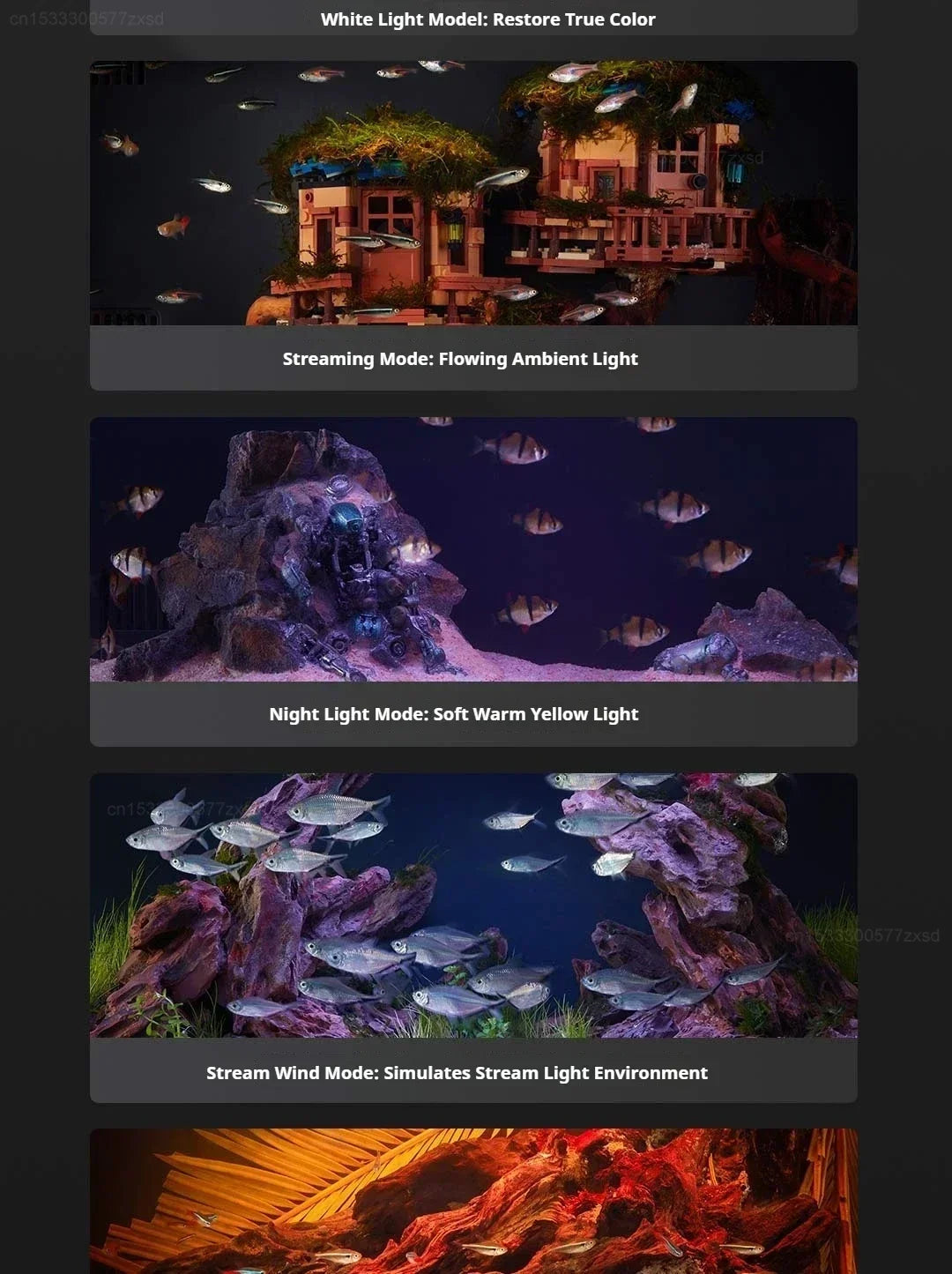 Aquarium intelligent Mijia MYG100, application Mijia, alimentation à distance, système d'éclairage intelligent, éclairage d'aquarium