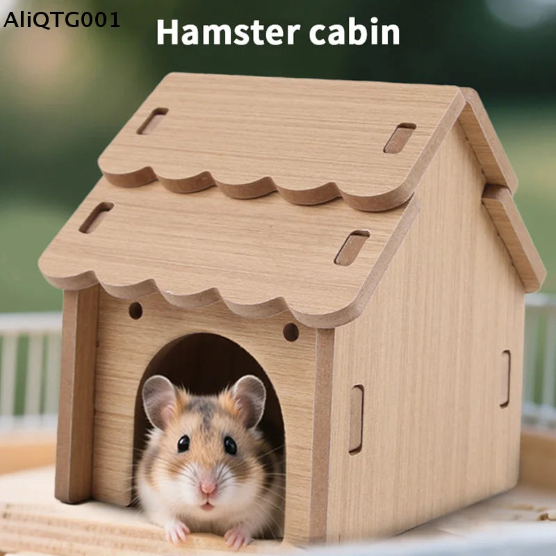 Wooden Bridge Seesaw Swing Set for Hamsters Small Animal Activity Center DIY Cage Accessories Climbing Toys