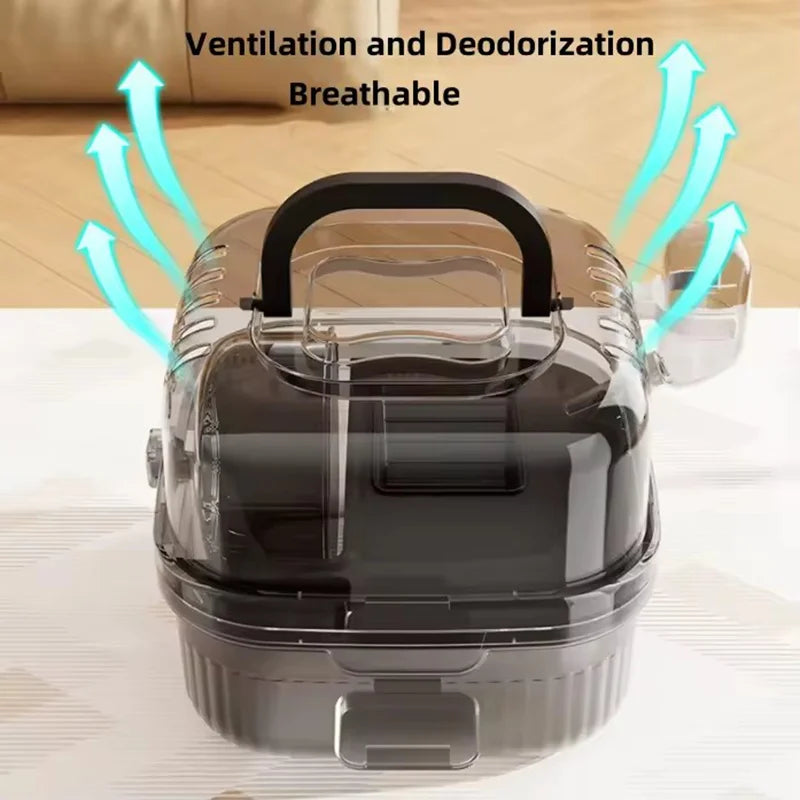Cage de transport portable pour hamster, chinchilla, avec grande coque transparente à ouverture rapide et bouteille d'eau, boîte d'élevage pour animaux de compagnie, cochon d'Inde