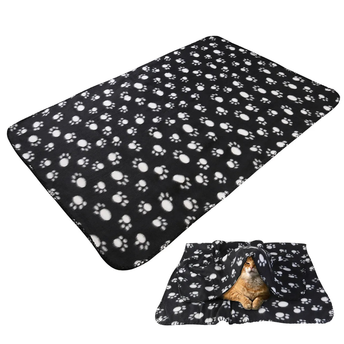 Couverture Chien Chat Animaux 100x70cm Tapis de Sol Chaud et Doux Coussin Housse de Lit pour Animaux Housse de Siège de Voiture Lavable