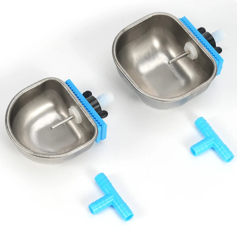 4 Pcs Abreuvoir automatique pour lapin en acier inoxydable / plastique Abreuvoir pour poulet et canard de ferme Facile à installer Abreuvoirs pour animaux