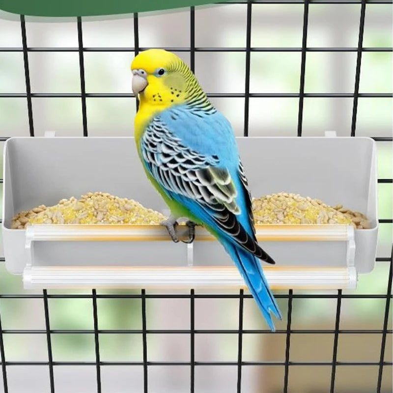 Mangeoire à oiseaux Perroquet suspendu Bol de nourriture et d'eau Distributeur de nourriture à double grille pour Perroquets Perruches Pigeons