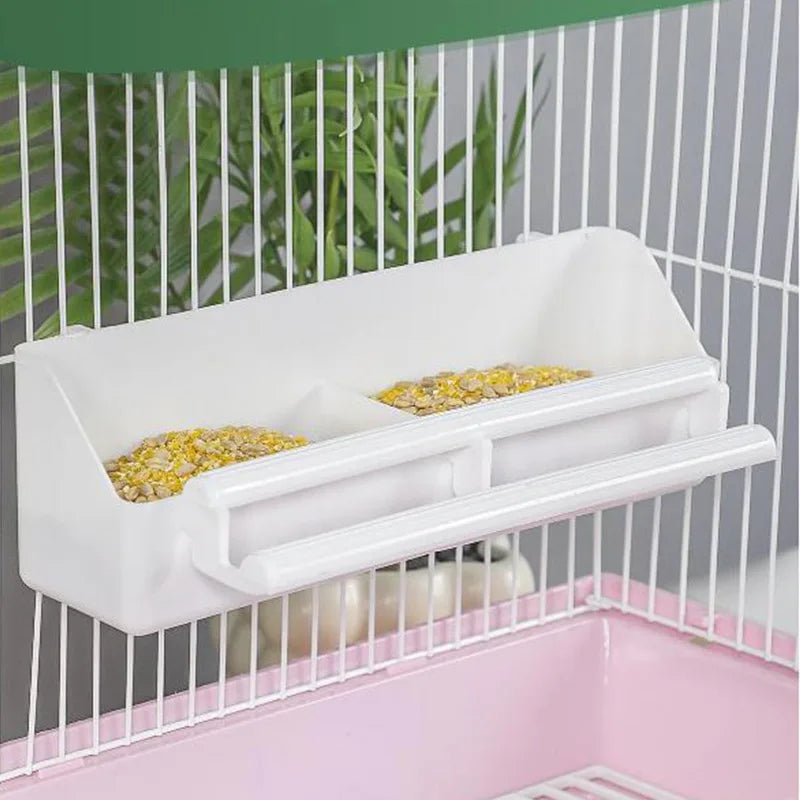 Mangeoire à oiseaux Perroquet suspendu Bol de nourriture et d'eau Distributeur de nourriture à double grille pour Perroquets Perruches Pigeons
