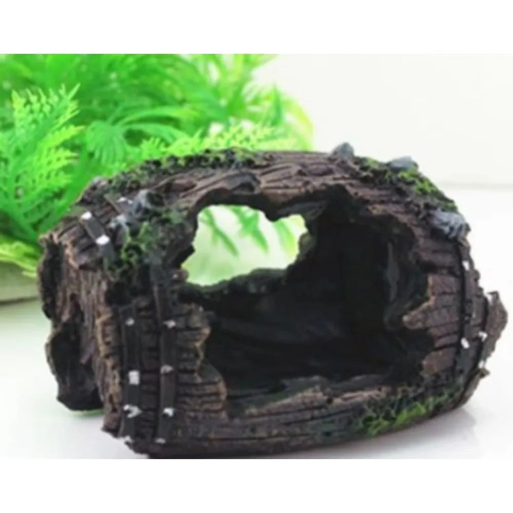 Nouvelles Fournitures d'Aquarium Décoration de Paysage d'Aquarium Grotte de Cachette pour Reptiles Simulation Petit Baril de Vin Décoration de Jardinage