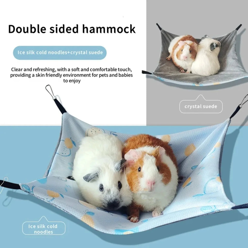 Hamac suspendu rafraîchissant d'été pour hamster – Lit en rotin pour chinchillas, phalangers volants, écureuils, furets, petits animaux de compagnie