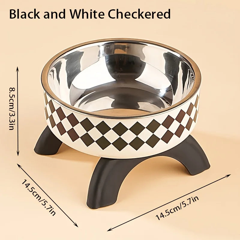 Gamelle surélevée antidérapante en acier inoxydable pour chiens et chats de petite taille - Conception anti-débordement avec motif mignon